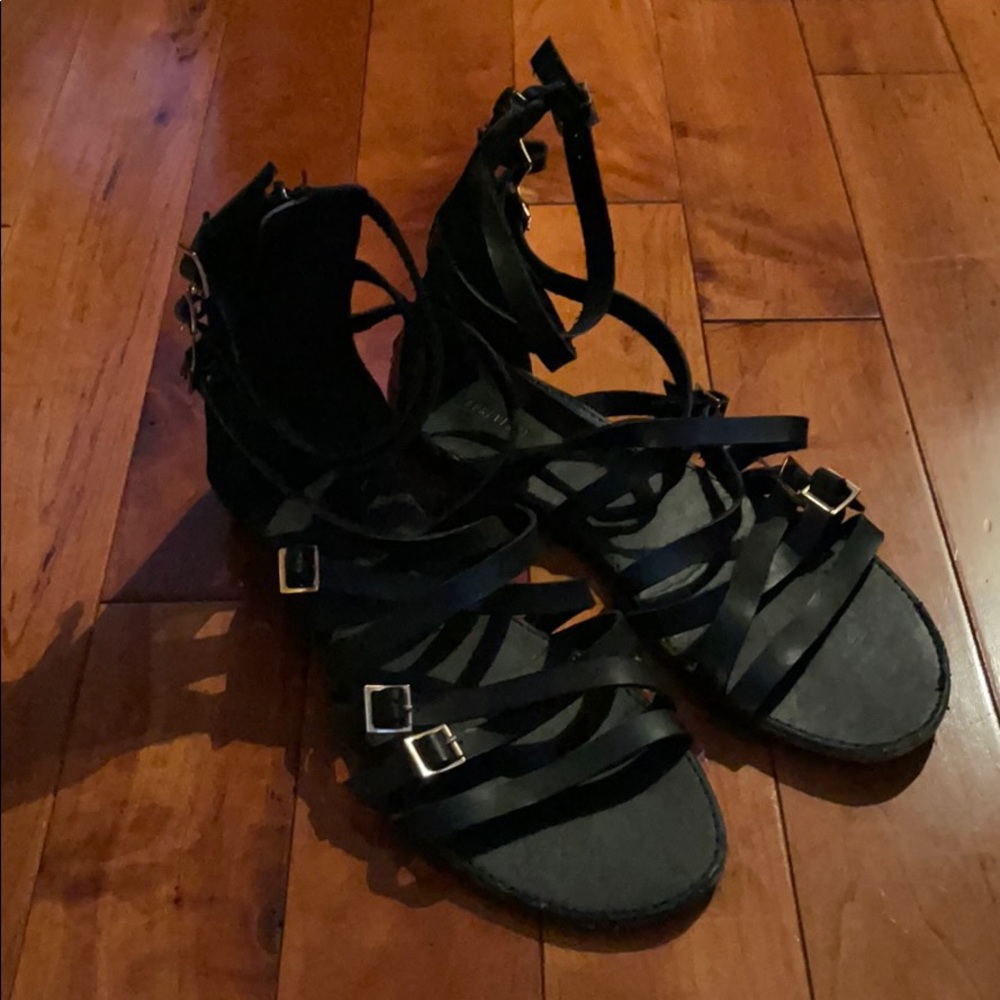 Black gladiator sandals